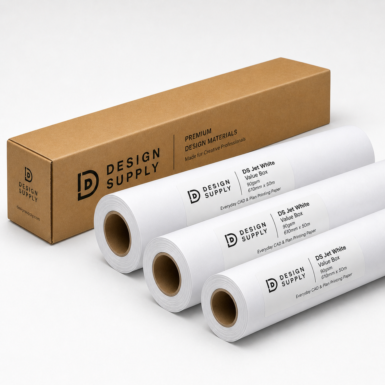 DS Jet White Value Box 90gsm 610mm x 50m ( 3 rolls )