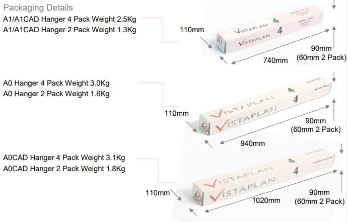 Vistaplan Drawing Hanger A0CAD with handle - Paper clamp length 925mm sold per single item - Image 6