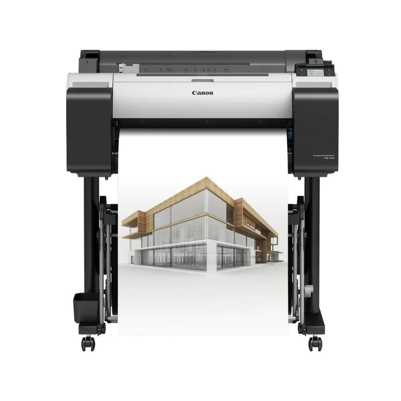 Canon TM-200 large format printer printing a picture of a house
