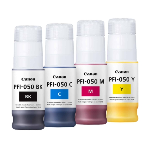PFI-050 Full Set (BK/C/M/Y) – 70ml Ink Tank Bundle for Canon imagePROGRAF TC-20/TC-21