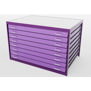 Purple metal plan chest
