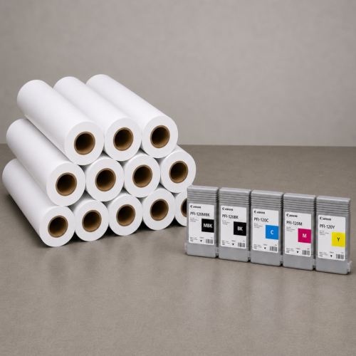 Canon imagePROGRAF TM-300 Series Mega Ink and Paper Bundle MBK,PBK,C,M,Y 130ml