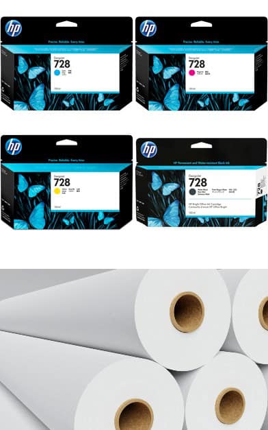 HP Designjet T830 A1 Series Mega Ink and Paper Bundle MBK,C,M,Y - Image 2